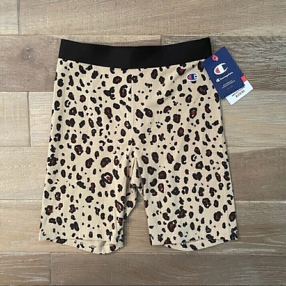 NWT Champion Leopard Biker Shorts - Picture 1 of 3